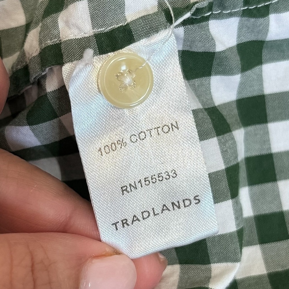 Tradlands Gingham Tiered Lagenlook Midi Dress Size S Green Minimalist Oversized - Picture 12 of 13